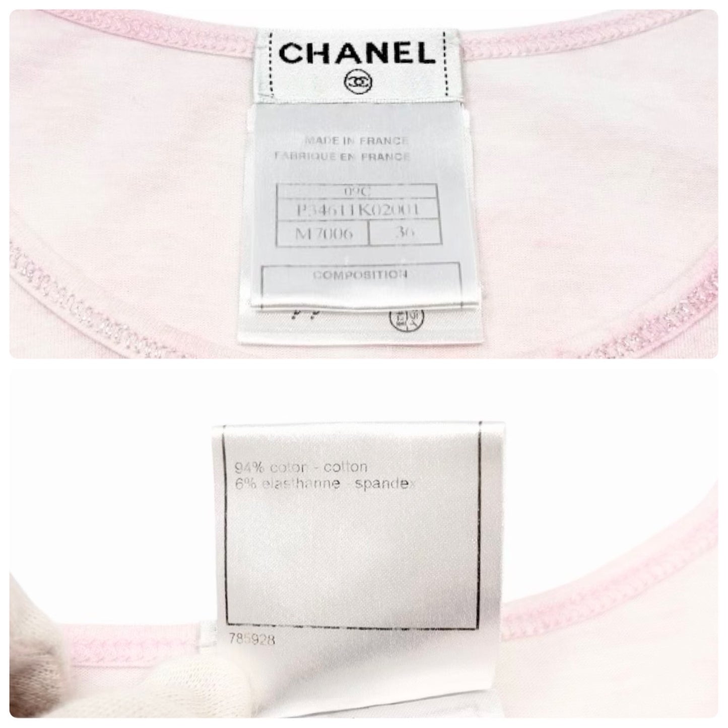 CHANEL Vintage 09C CC Logo Tie-Dye T-Shirt Top #36 Pink Short Sleeve 902403