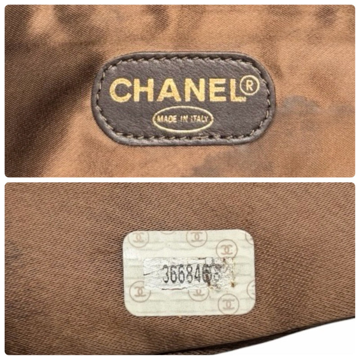 CHANEL Vintage CC Logo Suede Chain Tote Shoulder Bag Brown Gold 902488