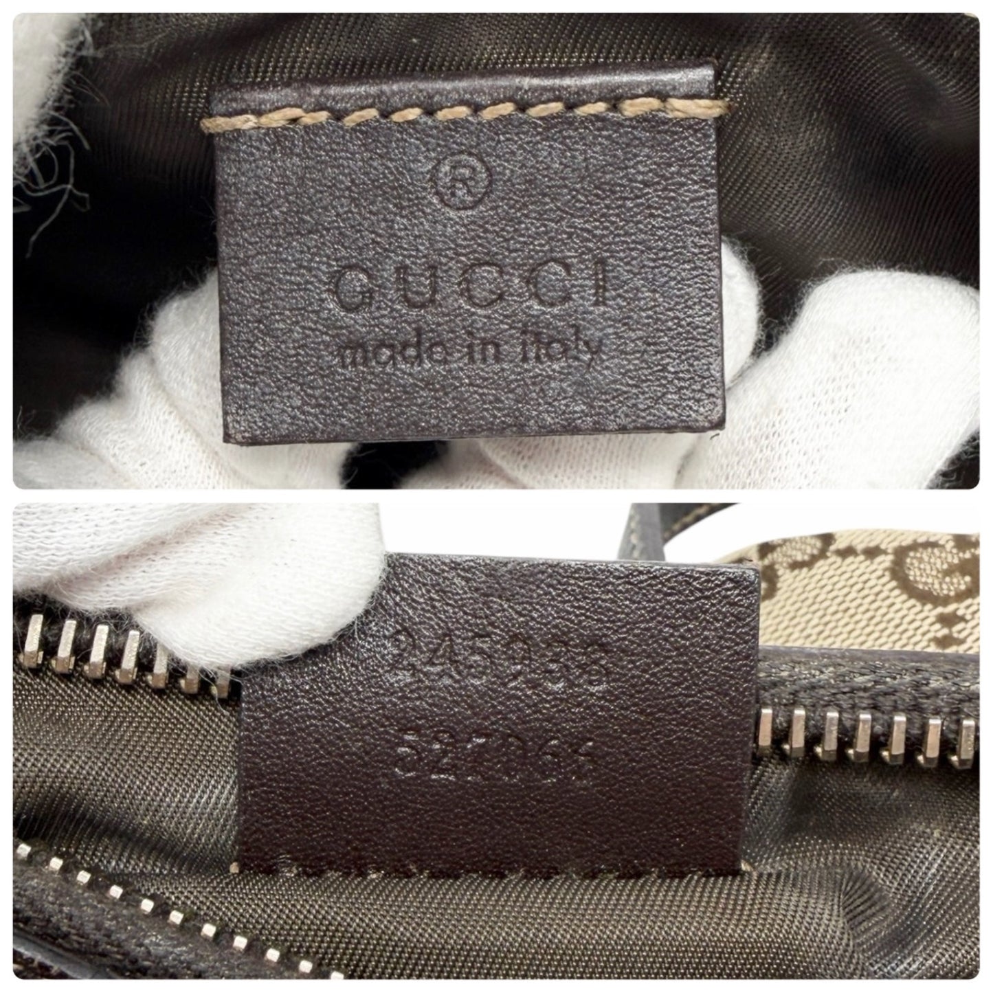 GUCCI Vintage GG Monogram Mini Shoulder Bag Pochette Beige Brown 902410