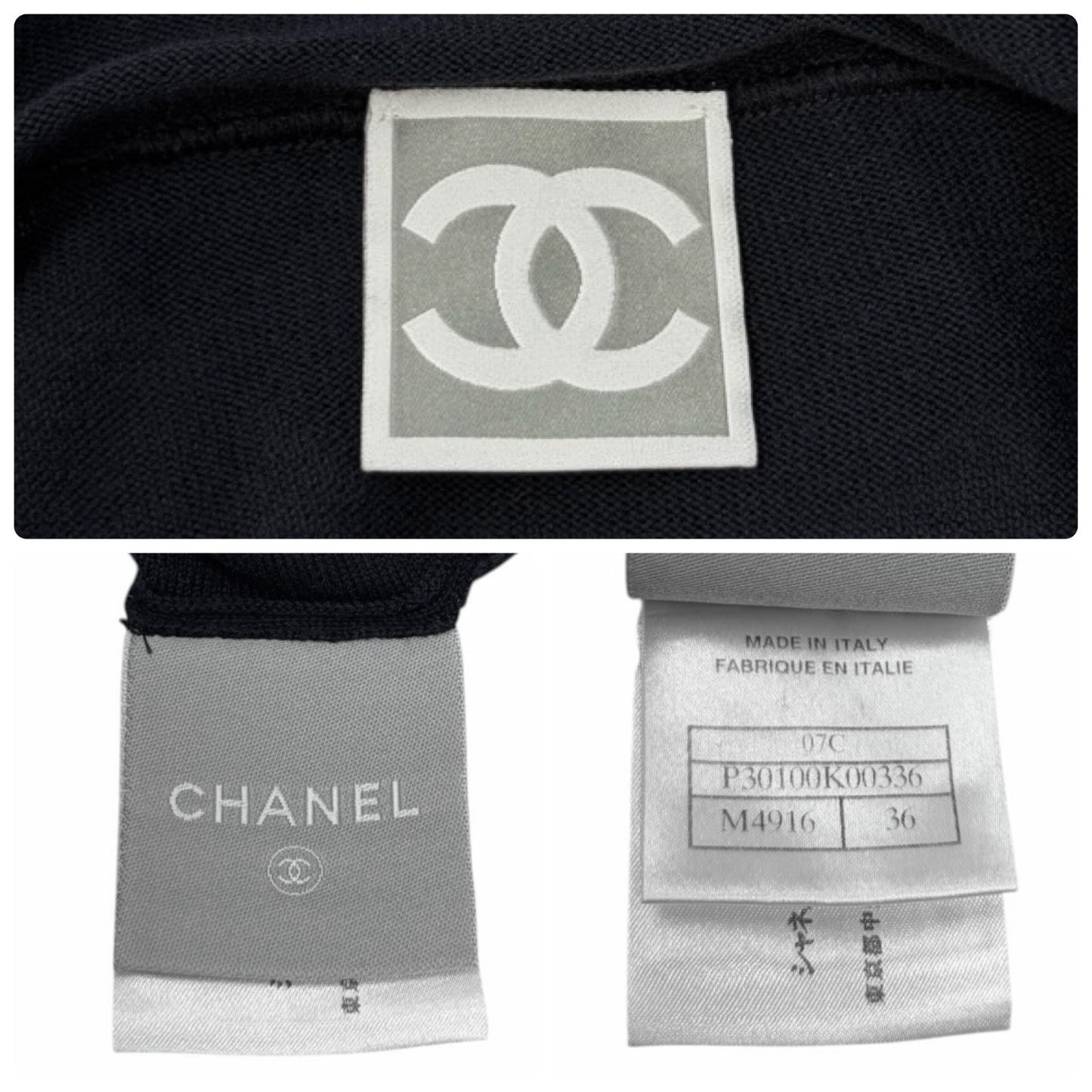 CHANEL Sport Vintage 07C CC Logo Zip Hoodie Jacket Top #36 Blue White 902073