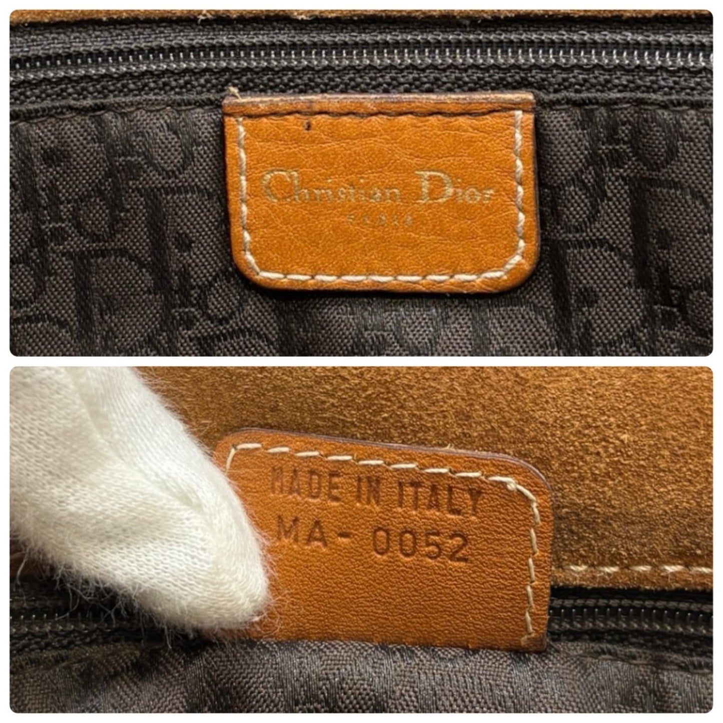 Christian Dior Vintage 2002 Baudrier Saddle Shoulder Bag Camel Leather 901812