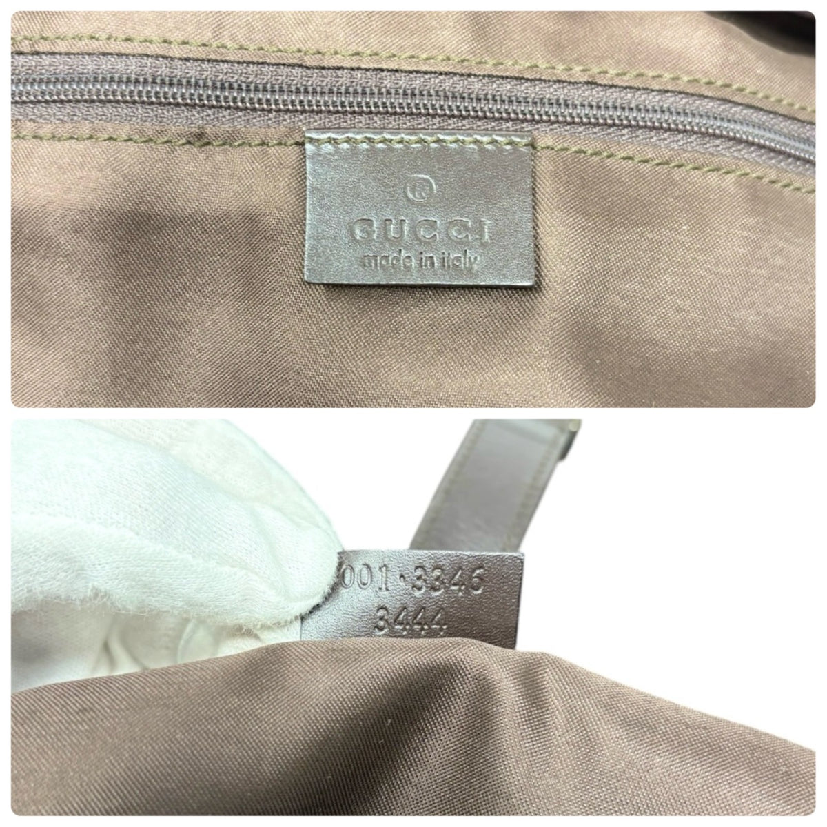 GUCCI Vintage Logo Jackie Shoulder Bag Dark Brown Silver Canvas Leather 902341