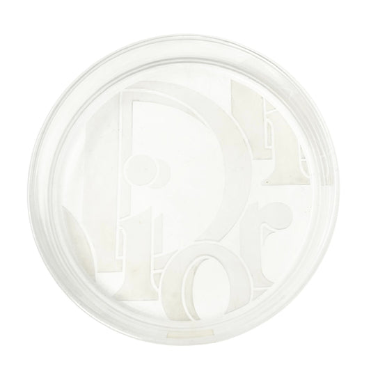 Christian Dior Vintage Logo Ashtray Circle Clear Color Glass