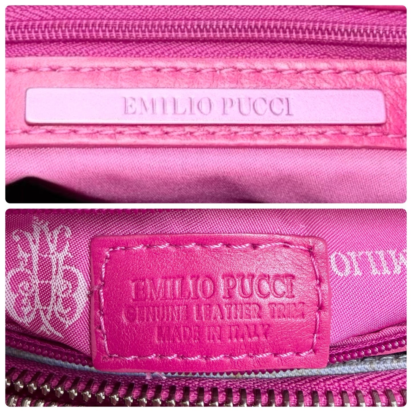 EMILIO PUCCI Vintage Logo Geometric Multicolor Tote Bag Pink 902039