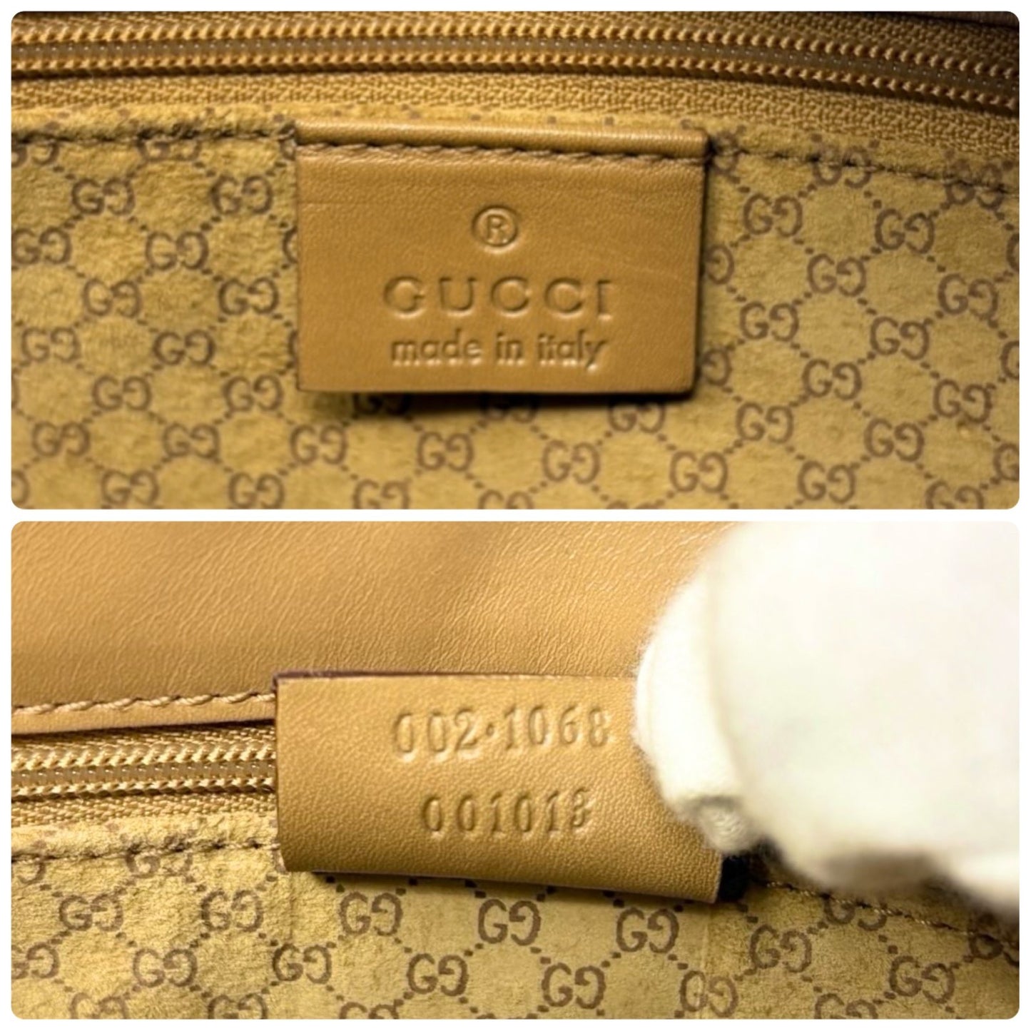 GUCCI Vintage Jackie Logo Hobo Shoulder Bag Handbag Brown Silver Leather