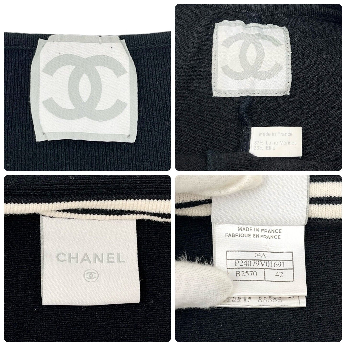 CHANEL Sport Vintage 04A CC Logo Knit Tank Top Shorts Set #42 Black Rank AB+