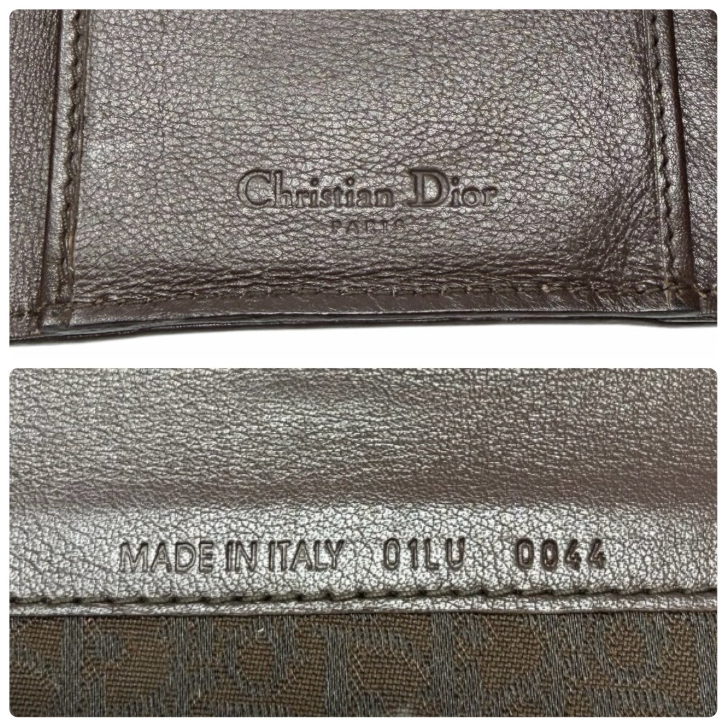 Christian Dior Vintage Logo Cow Print Pony Calf Hair Wallet Brown White 902437