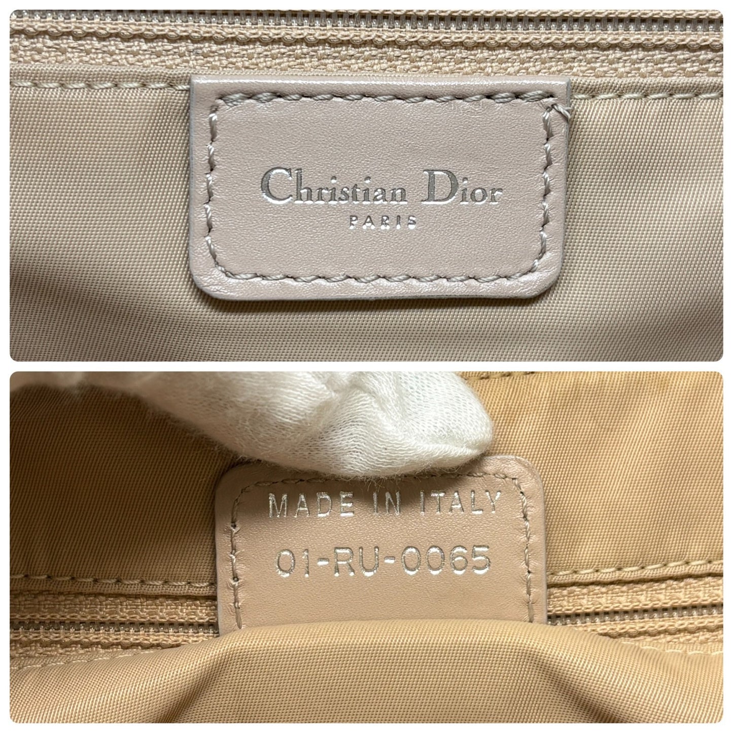Christian Dior Vintage 2005 Trotter Monogram Romantique Bag Beige PVC 902270