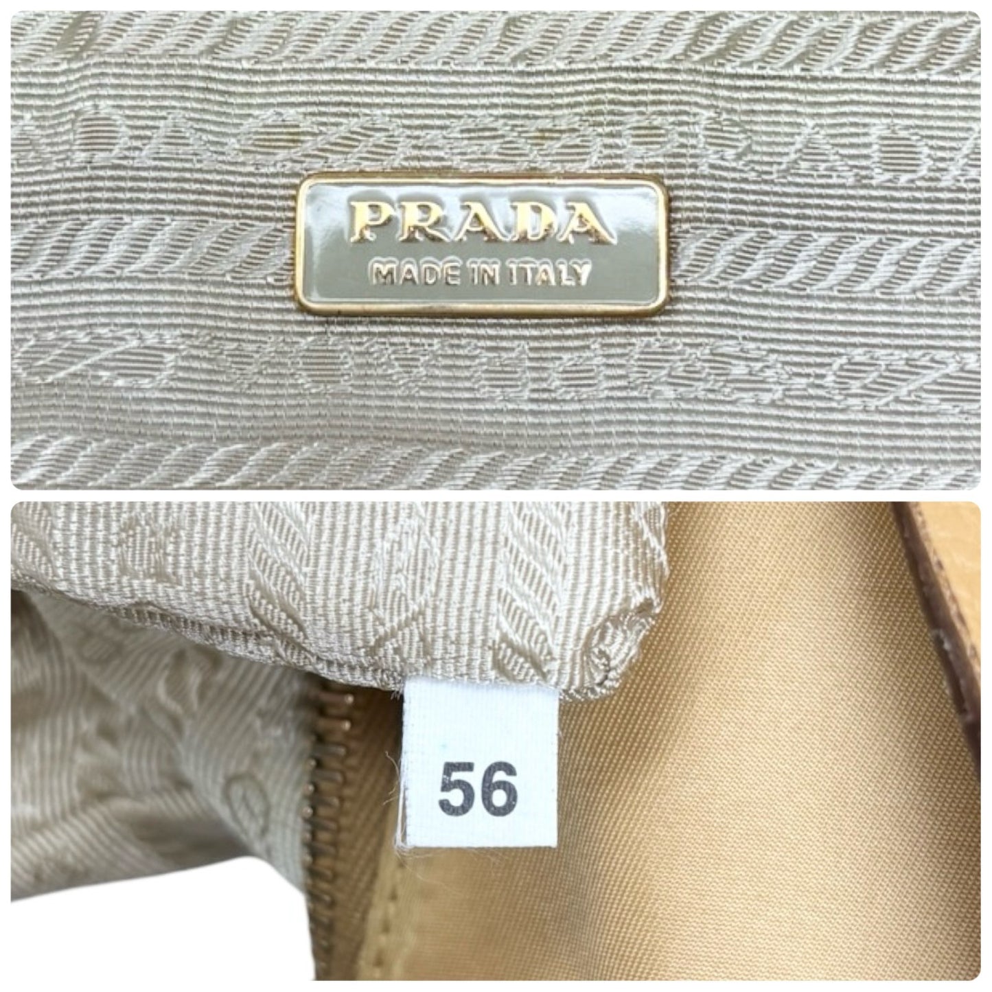 PRADA Vintage Triangle Logo Tessuto Nylon Shoulder Hobo Bag Leather Yellow Key