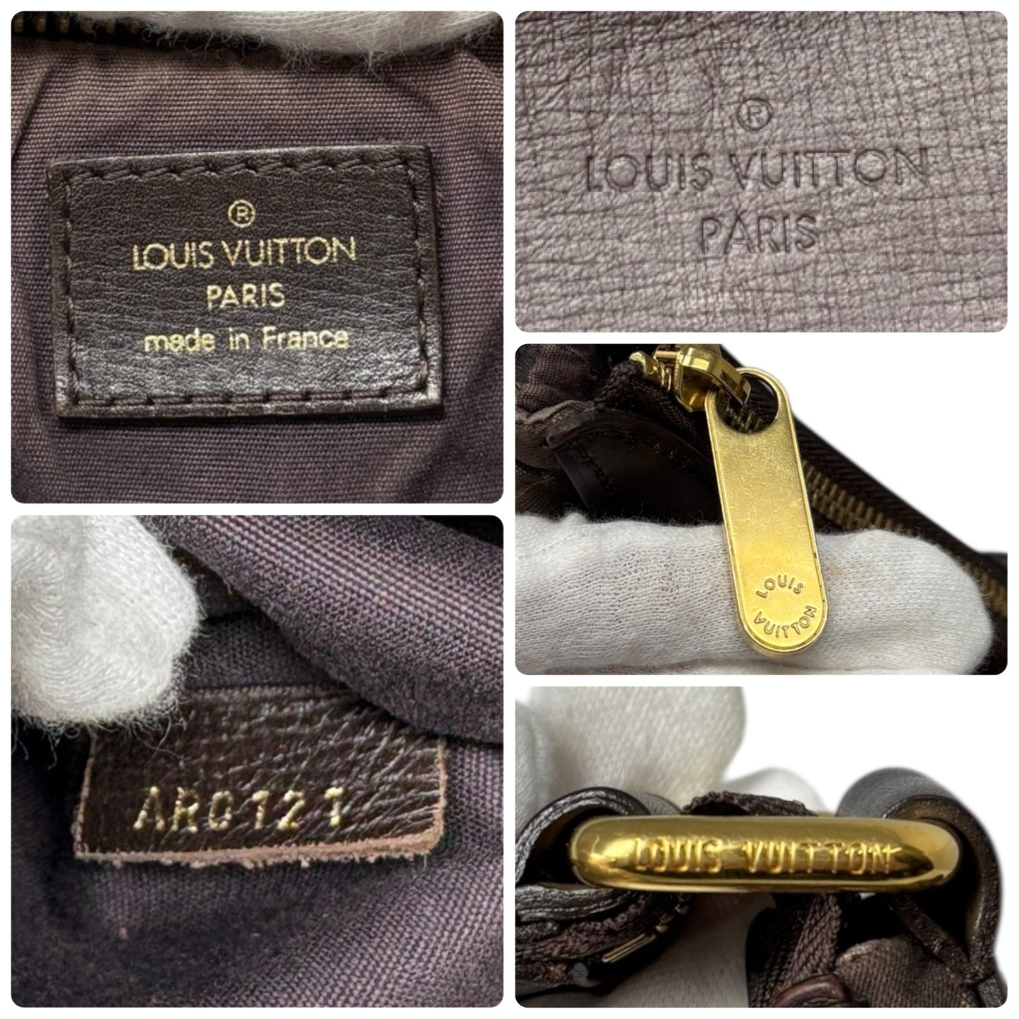 LOUIS VUITTON Vintage Monogram Rhapsody Crossbody Bag Brown Gold Canvas Leather