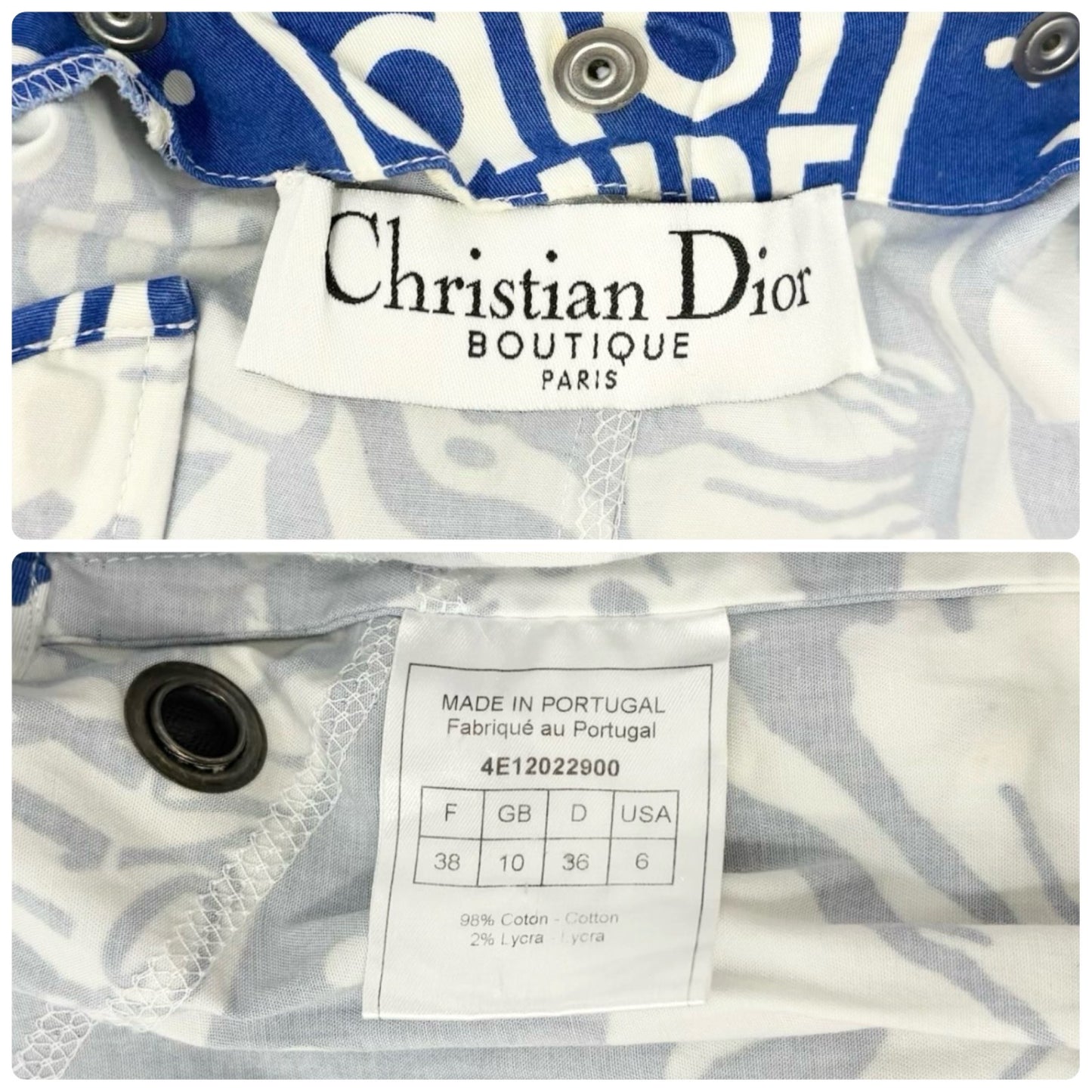 Christian Dior Vintage 2004 Surf Logo Zip Hoodie Vest #38 Blue White 901961