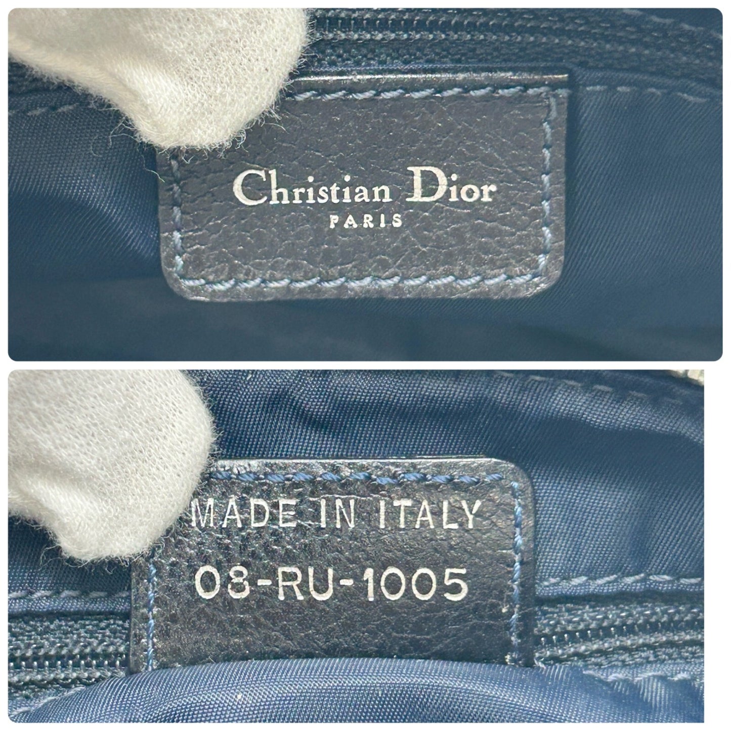 Christian Dior Vintage 2005 Flight Line Trotter Monogram Logo Shoulder Bag Blue