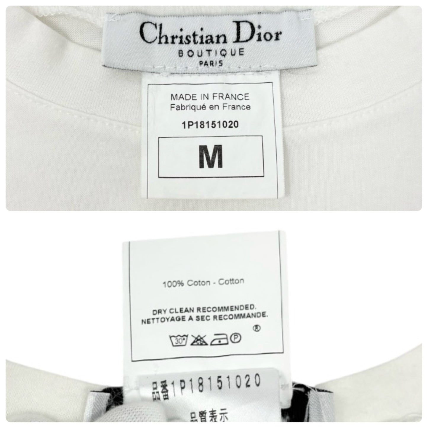 Christian Dior Vintage Big Logo Tank Top No.2 White Black #M Cotton 902305