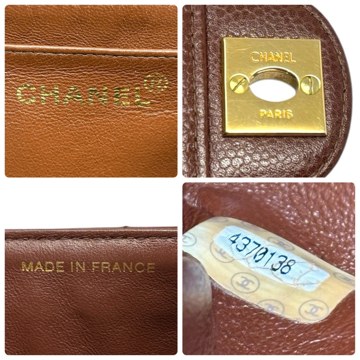 CHANEL Vintage CC Turnlock Quilted Flap Crossbody Bag Brown Gold Leather 902843