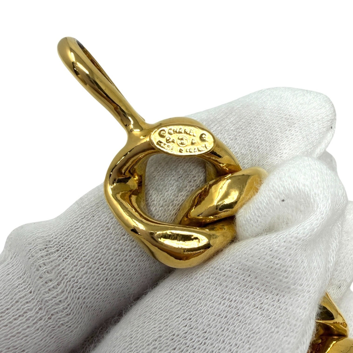 CHANEL Vintage 93P CC Logo Chain Waist Belt Accessory Gold Metal 902396