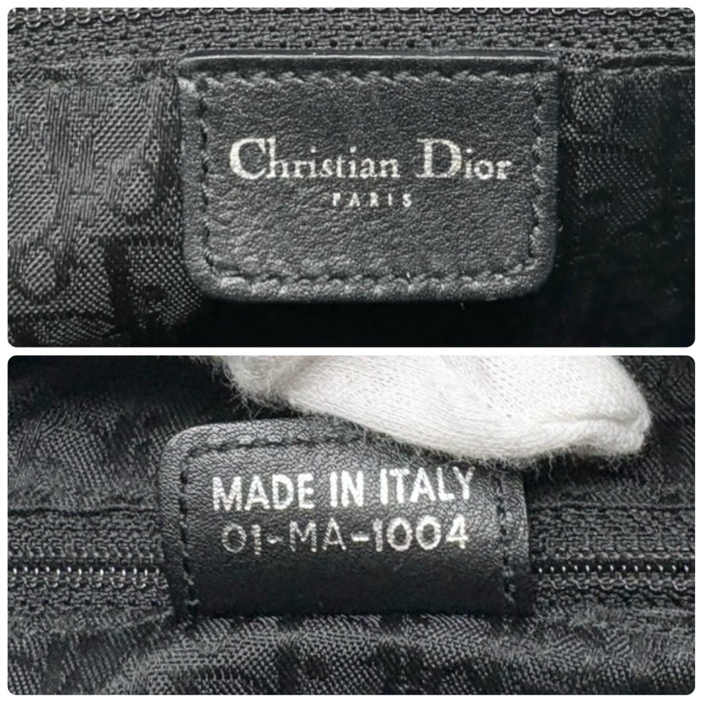 Christian Dior Vintage Peace and Love Leather Hobo Bag Black Silver Studs