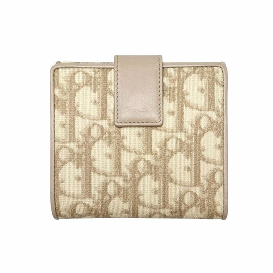 Christian Dior Vintage Trotter Monogram Romantique Wallet Cream Beige 902260