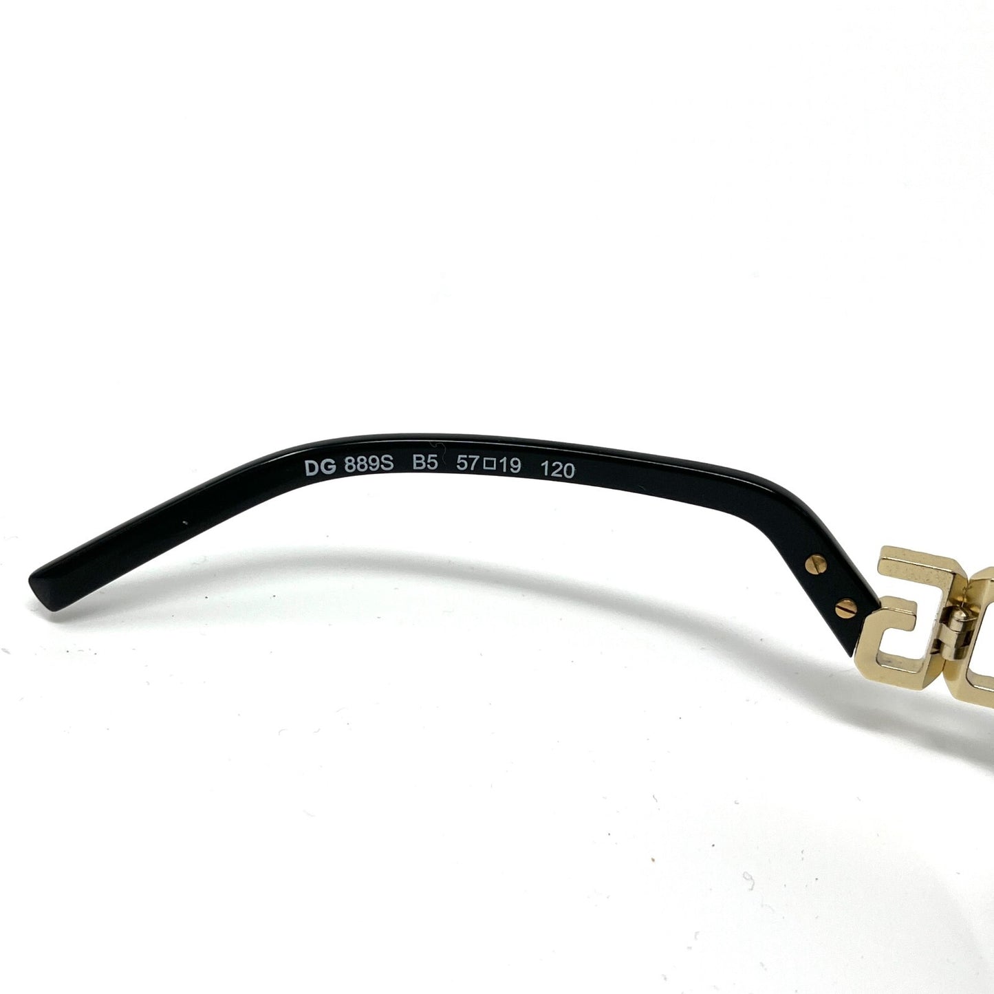 DOLCE&GABBANA Logo Sunglass Shades Accessory Rhinestone Black Glod RankA