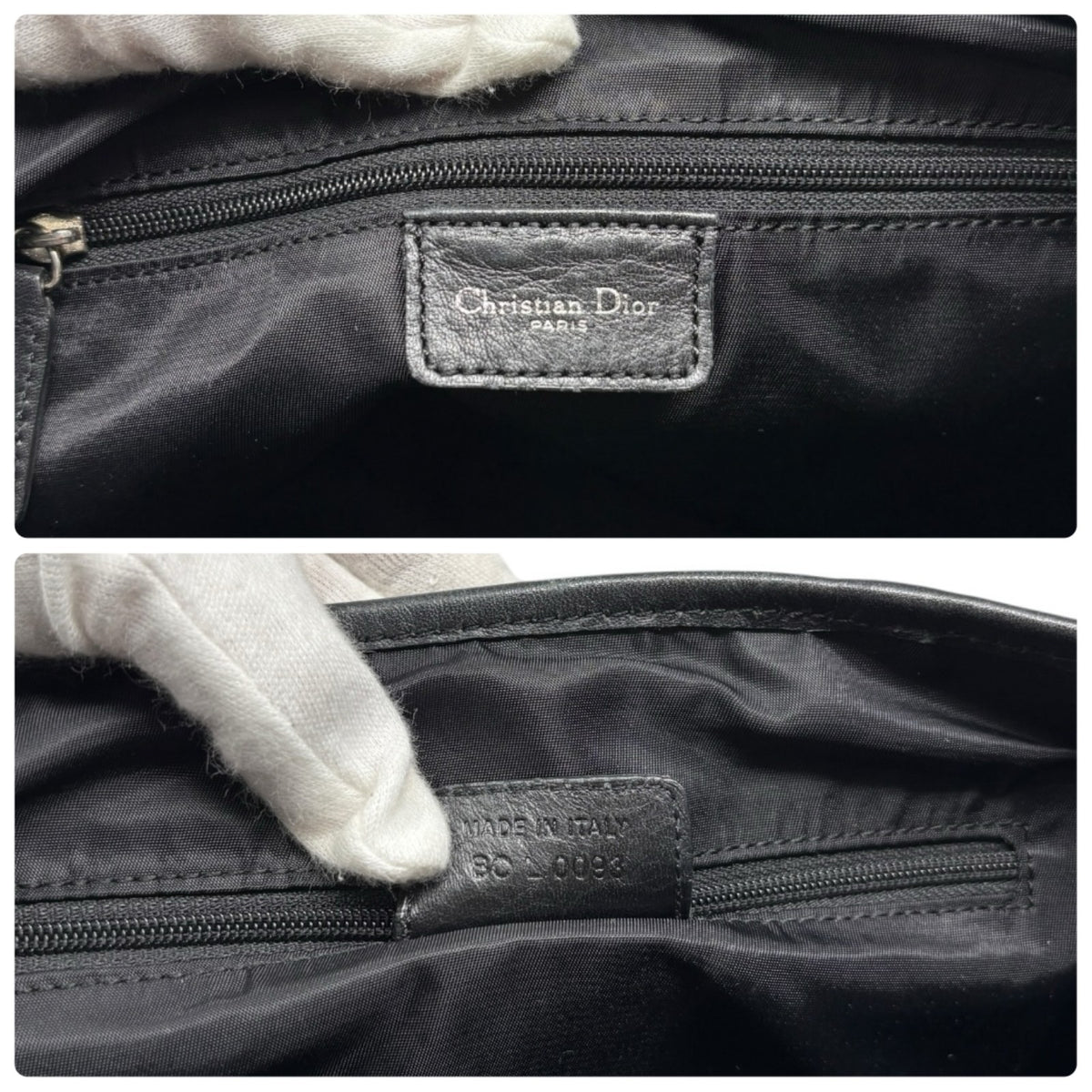 Christian Dior Vintage 2003 Trotter Monogram Tote Shoulder Bag Black 902343