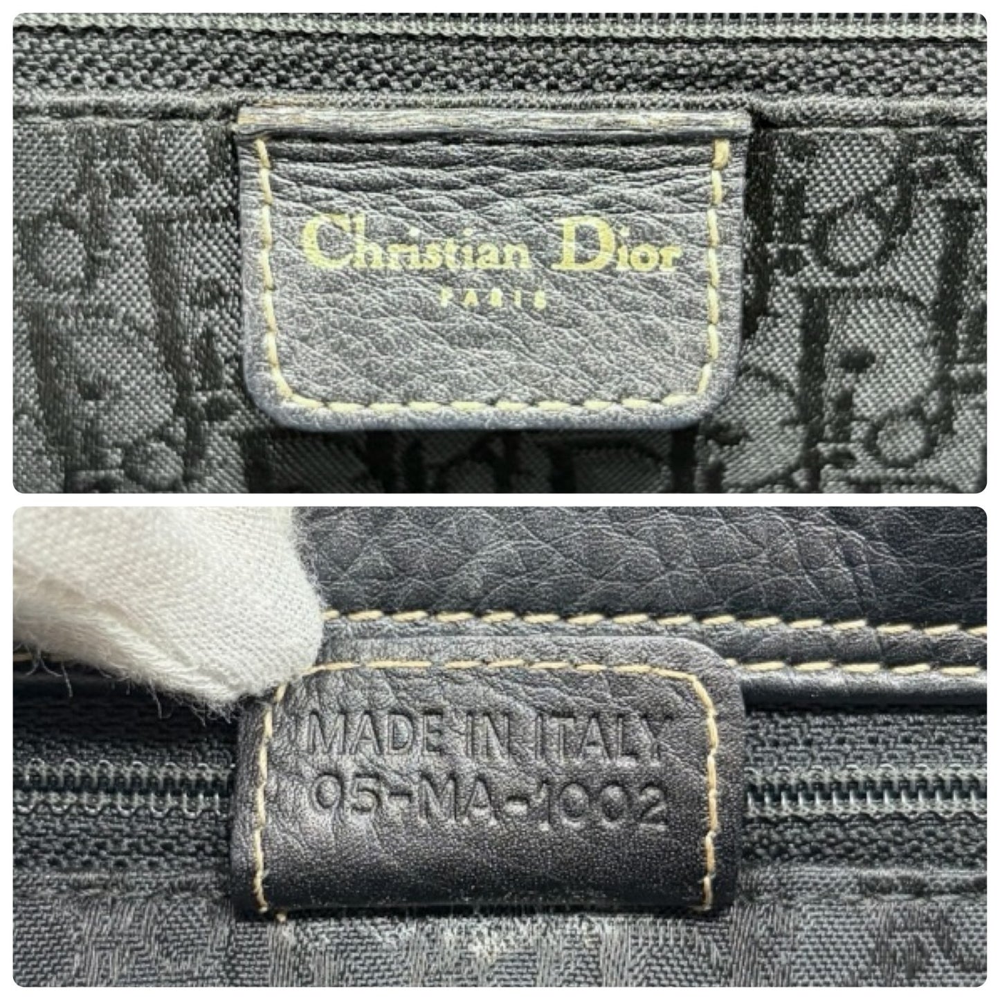 Christian Dior Vintage 2002 East West Lady Dior Shoulder Bag Black 902076