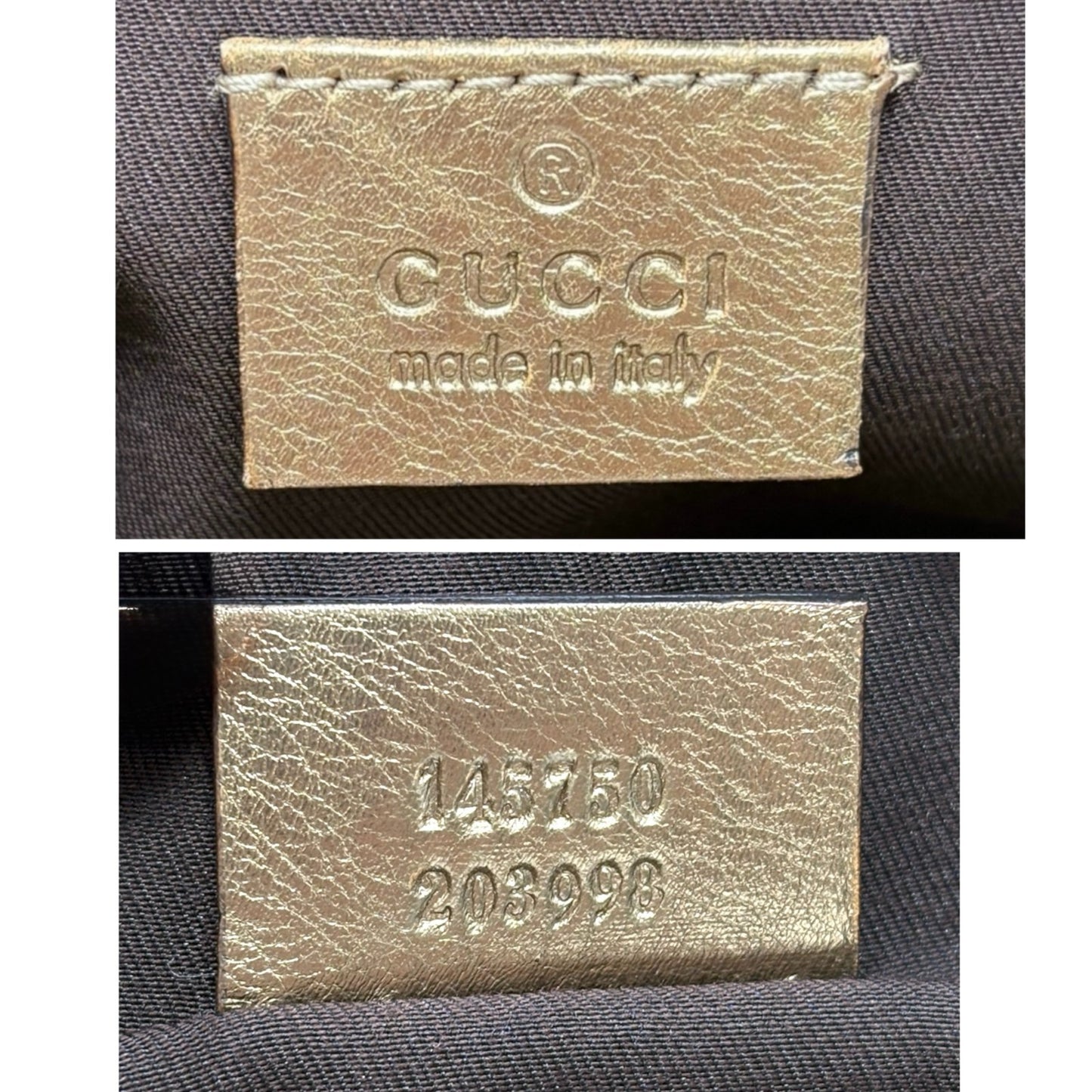 GUCCI Vintage GG Monogram Abbey Mini Shoulder Bag Pochette Gold Brown Canvas
