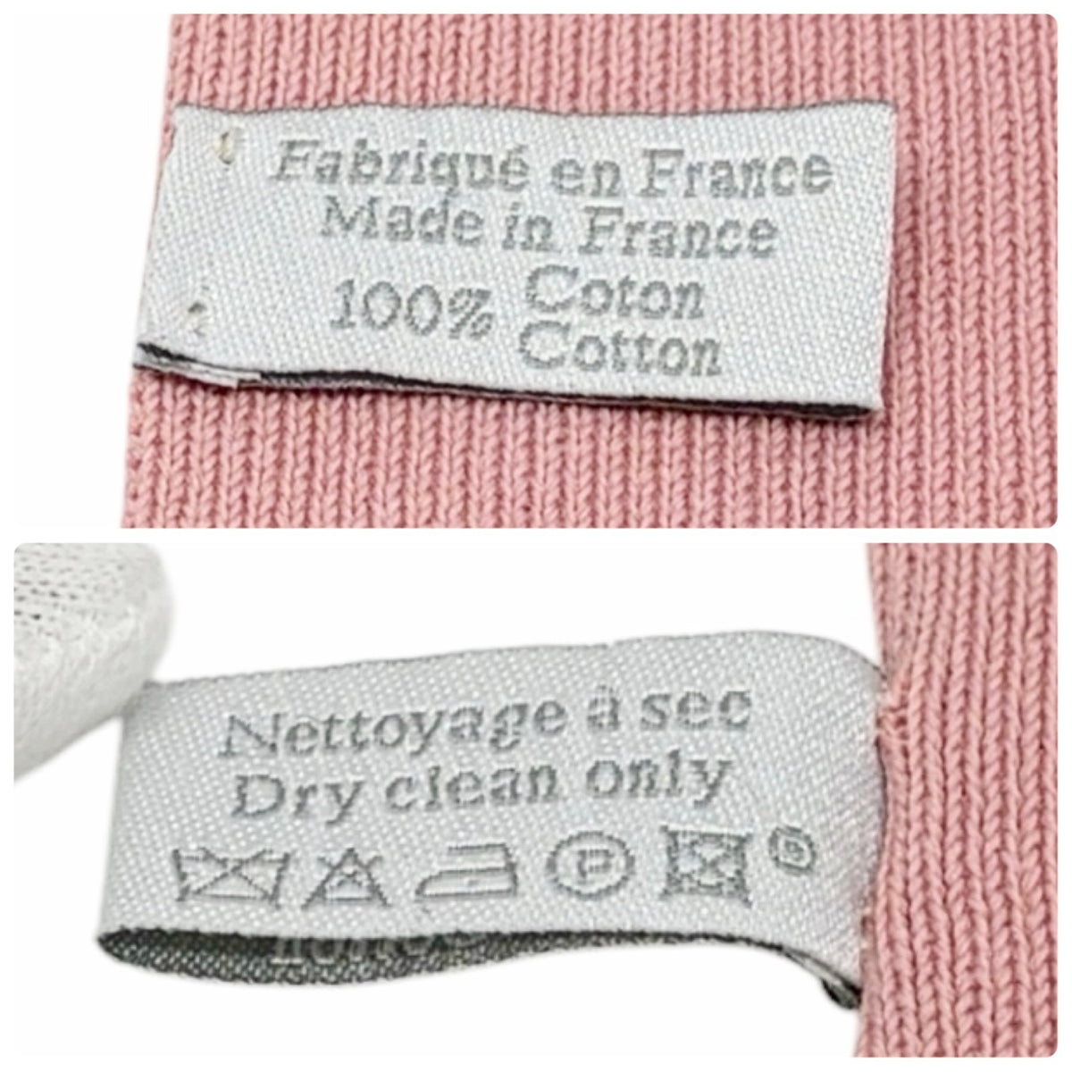 CHANEL Sport Vintage CC Logo Knit Scarf Stole Pink Black Cotton 902918