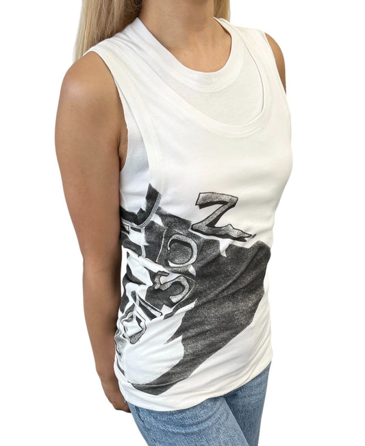 Christian Dior Vintage 2005 Poison Logo Tank Top #36 White Galliano 902597