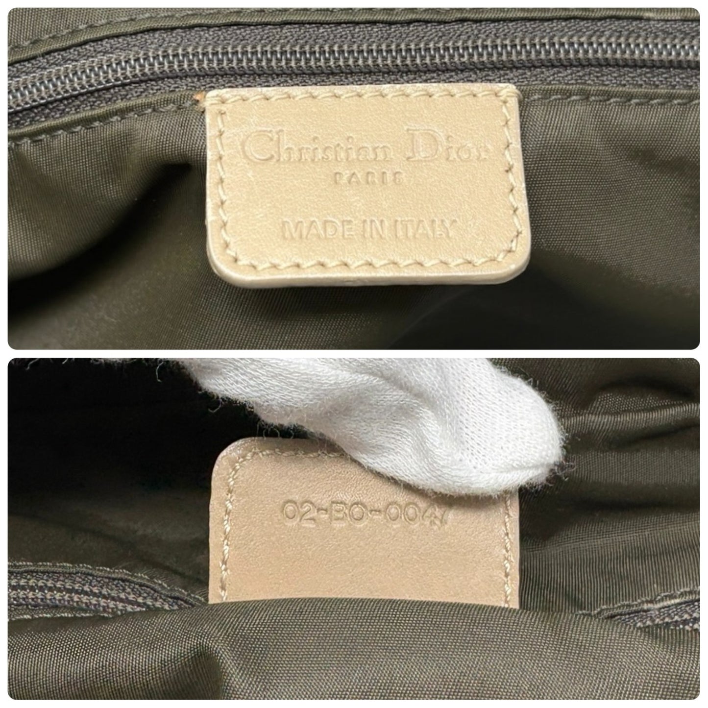 Christian Dior Vintage Trotter Monogram Canvas Ethnic Shoulder Bag Beige Heart
