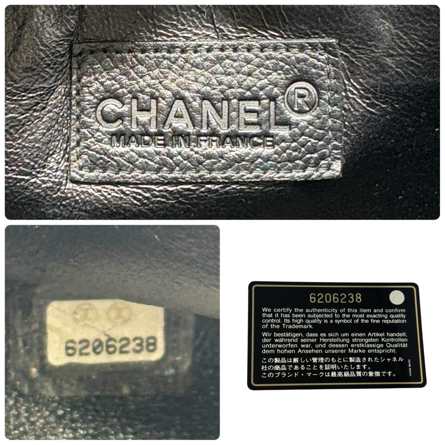 CHANEL Vintage CC Big Logo Quilted Leather Bowling Boston Bag Black Silver