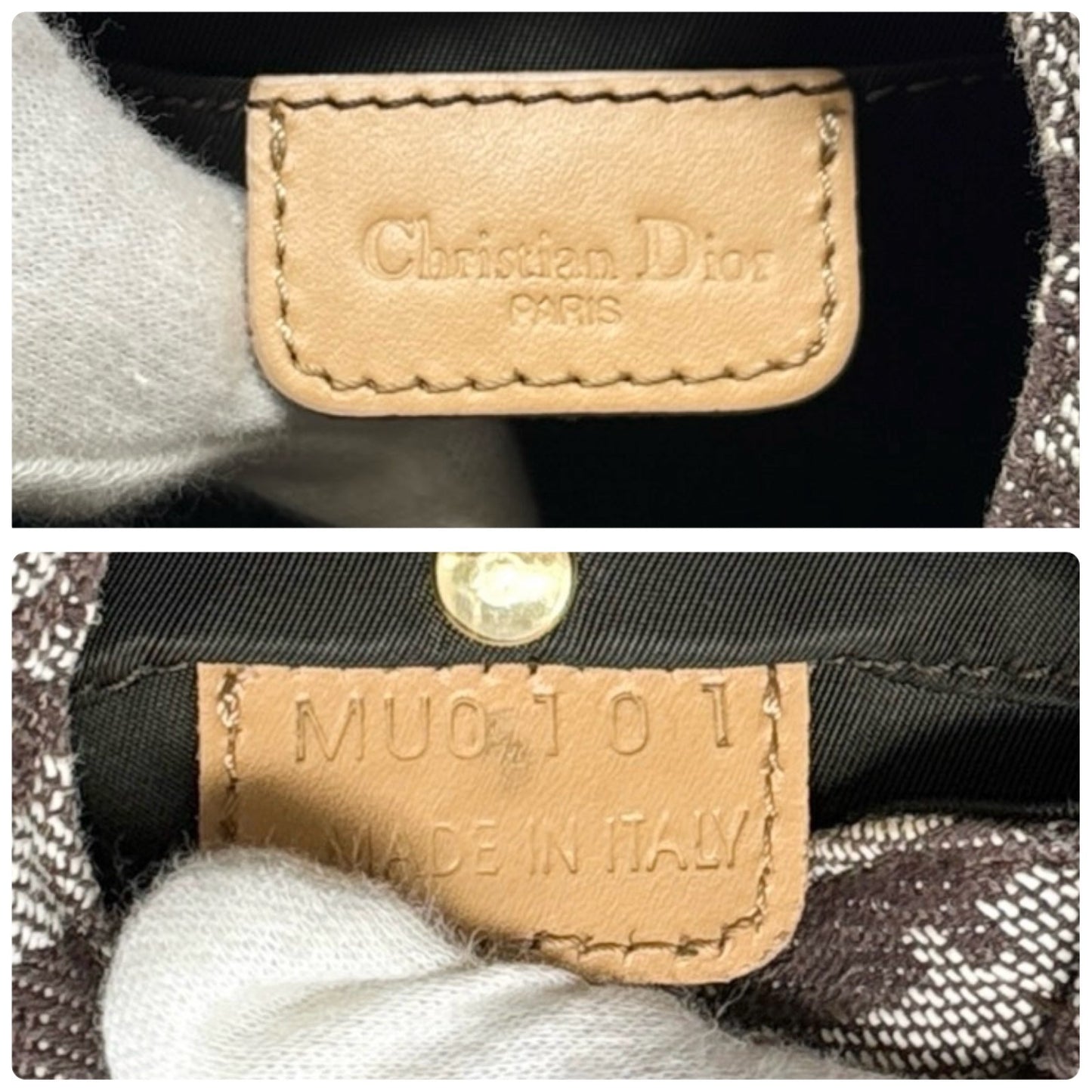 Christian Dior Vintage 2001 Trotter Monogram Mini D Charm Bag Handbag Beige