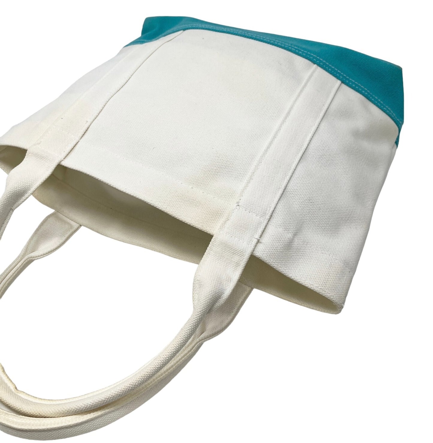 Courreges Vintage Logo Tote Bag Pocket Zip White Light Blue Cotton Rank AB