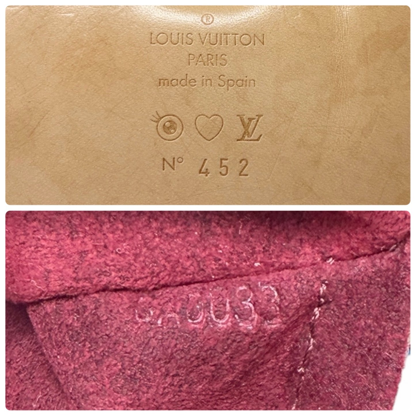 LOUIS VUITTON Vintage Eye Love Monogram Multicolor Key Tote Bag Beige 106912