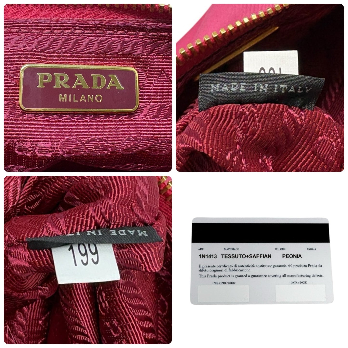 PRADA Vintage Logo Tessuto Nylon Shoulder Mini Bag Pochete Pink Gold