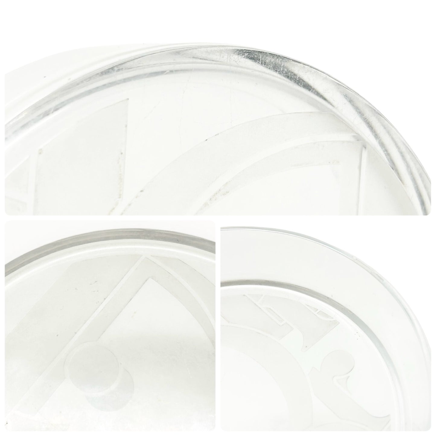 Christian Dior Vintage Logo Ashtray Circle Clear Color Glass