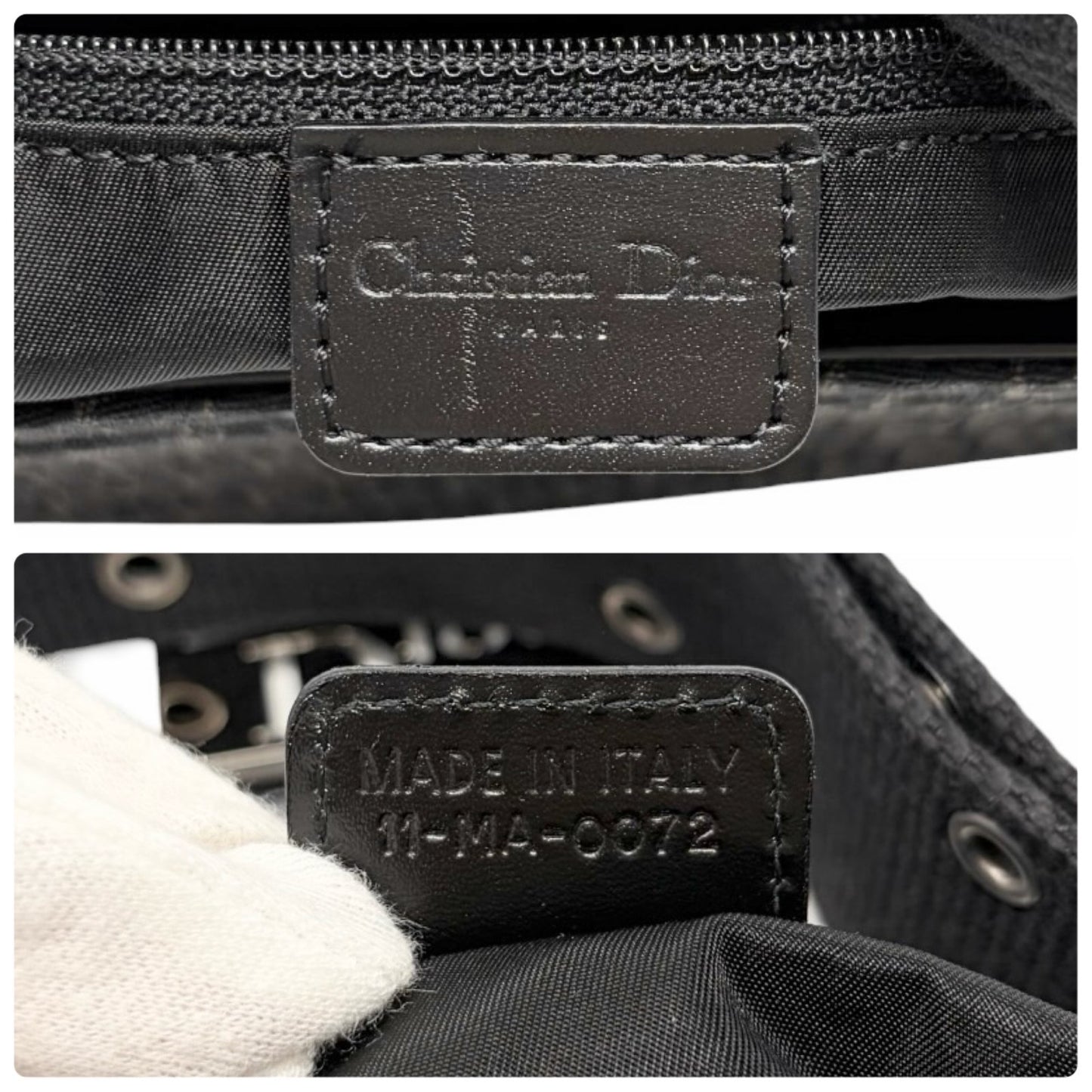 Christian Dior Vintage Street Chic Trotter Monogram Shoulder Bag Black 902443