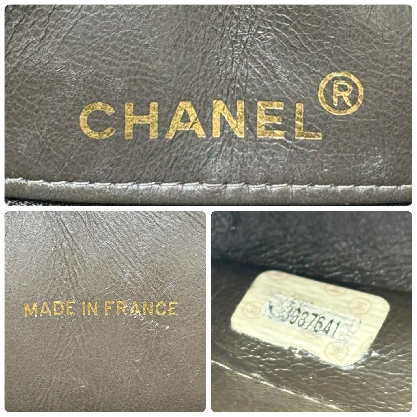 CHANEL Vintage CC Logo Quilted Fringe Chain Shoulder Bag Khaki Gold Suede