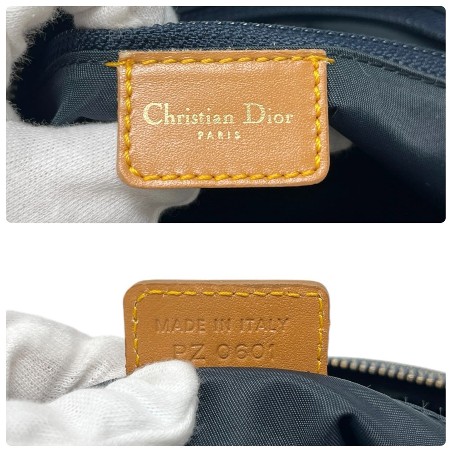 Christian Dior Vintage 2002 D Charm Denim Mini Boston Bag Blue Beige Gold 902586