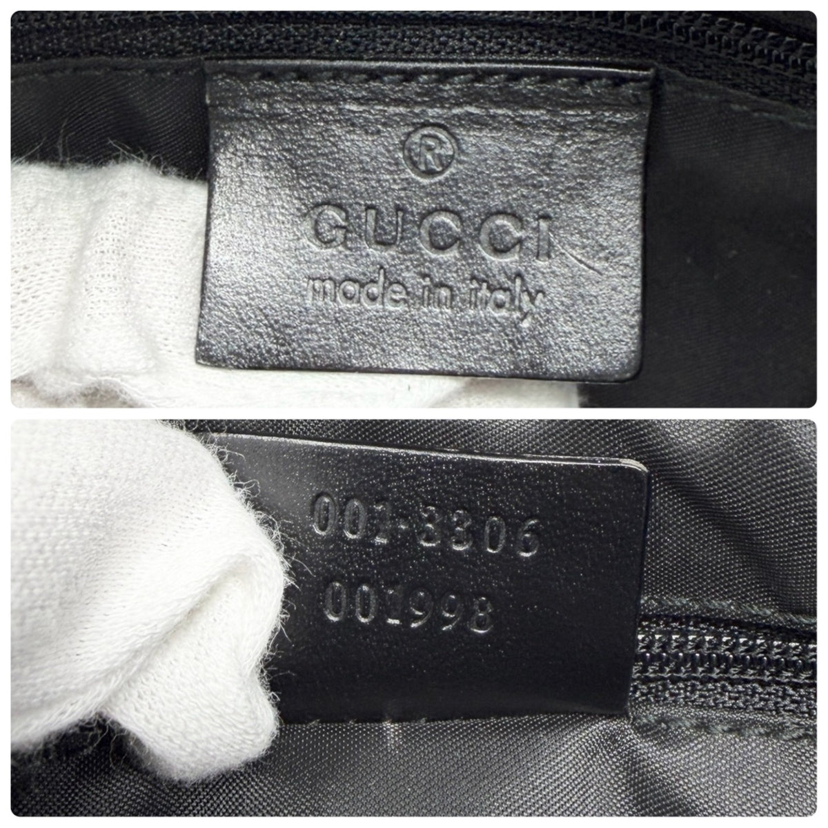 GUCCI Vintage Logo Jackie Suede Shoulder Bag Black Silver Leather 902398