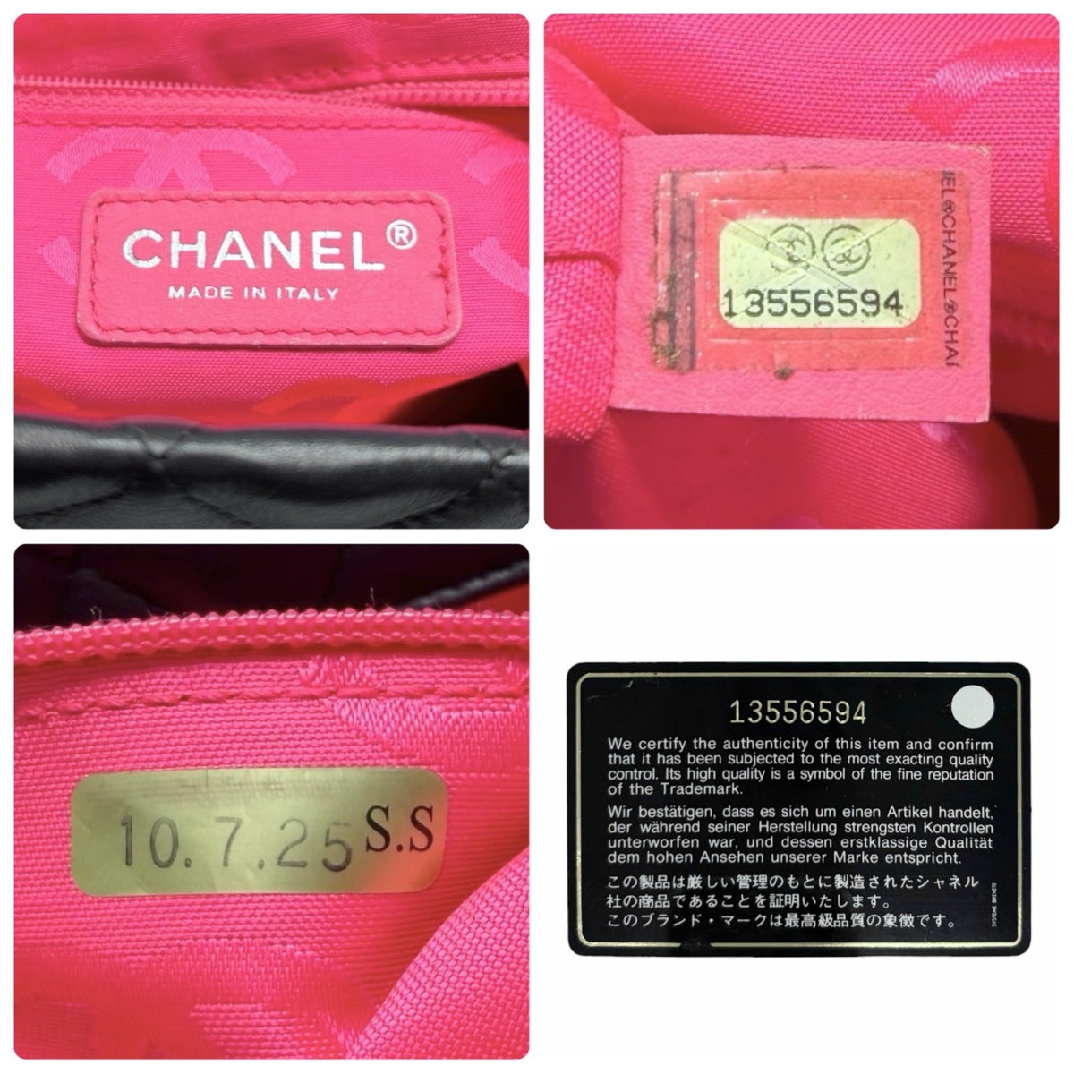 CHANEL Vintage Cambon Line CC Logo Quilted Shoulder Tote Bag Black 902456