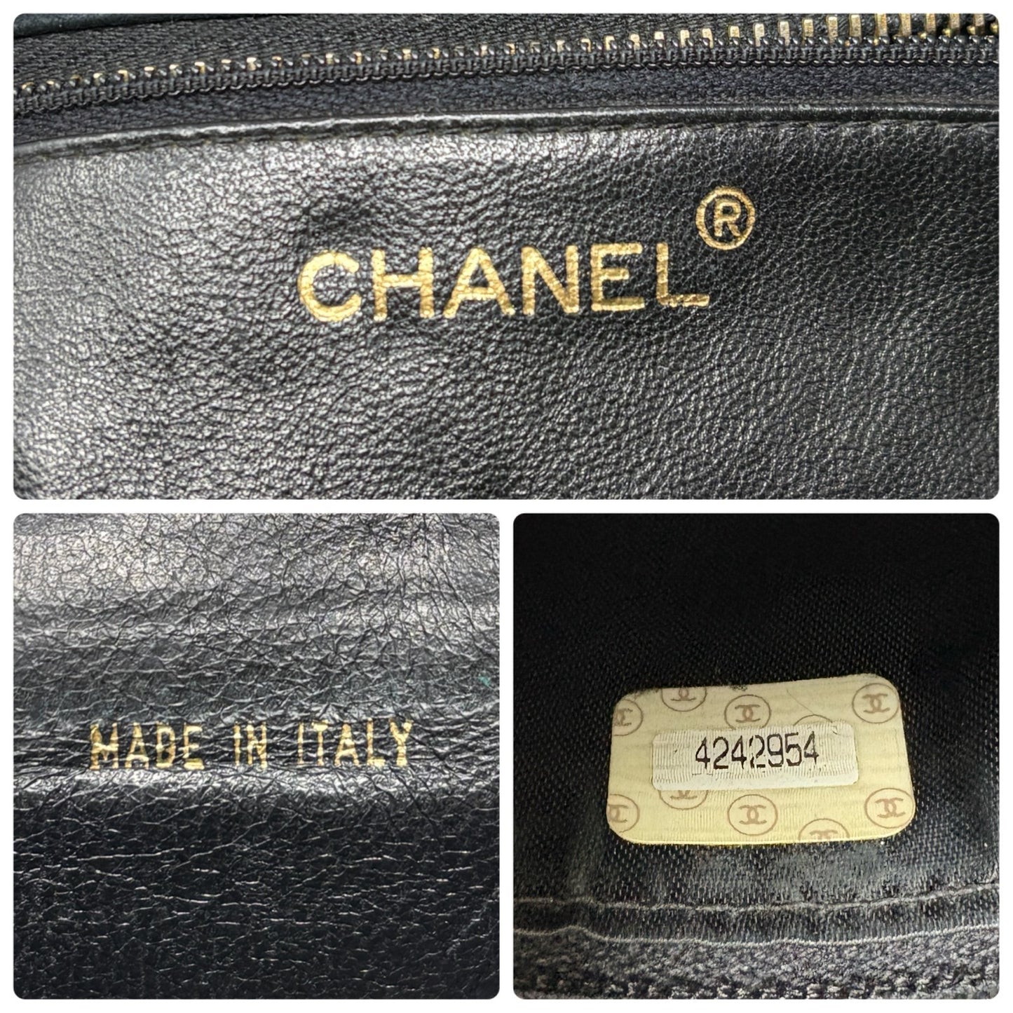 CHANEL Vintage CC Logo Quilted Chain Shoulder Bag Black Gold Suede 901890