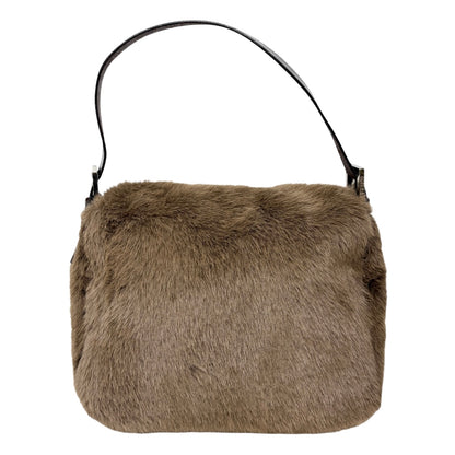 [Exclusive] FENDI Vintage FF Mamma Baguette Shoulder Bag Fur Brown 800804