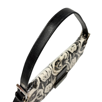 [Exclusive] FENDI Vintage Mamma Baguette Python Shoulder Bag Black 800211
