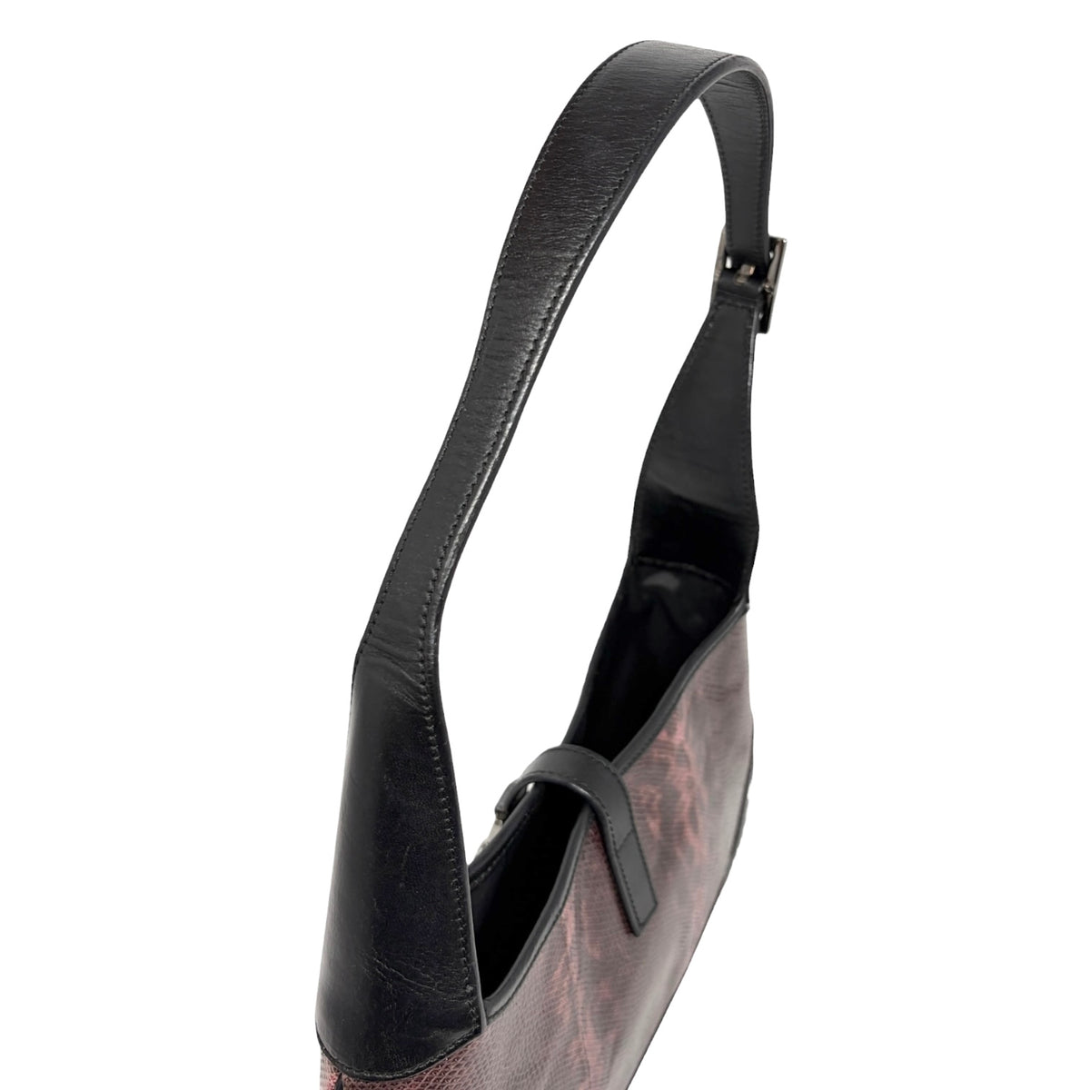 [Exclusive] GUCCI Vintage Jackie Python Hobo Bag Red Black Leather 800103