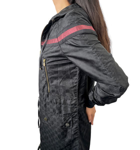 GUCCI Vintage GG Logo Monogram Windbreaker Jacket #XS Black Rank AB+