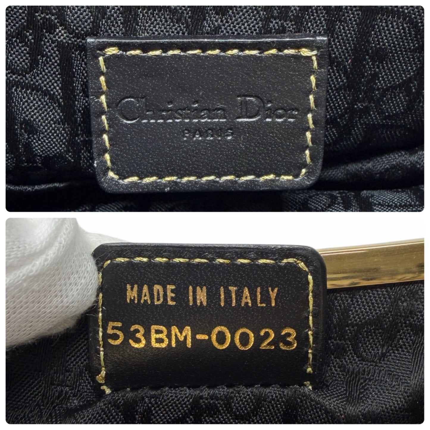 [Exclusive] Christian Dior Vintage Mini Saddle Chain Bag Black Gold 800294