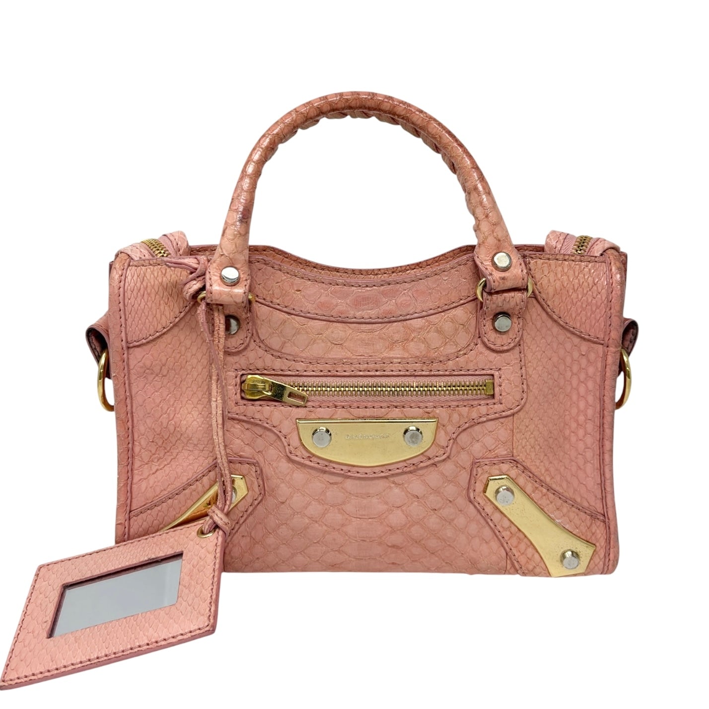[Exclusive] Balenciaga Vintage Logo Classic City Mini Bag Pink Leather 800807