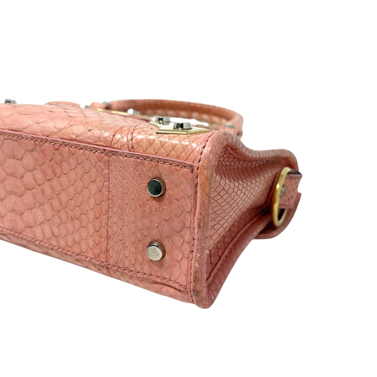 [Exclusive] Balenciaga Vintage Logo Classic City Mini Bag Pink Leather 800807
