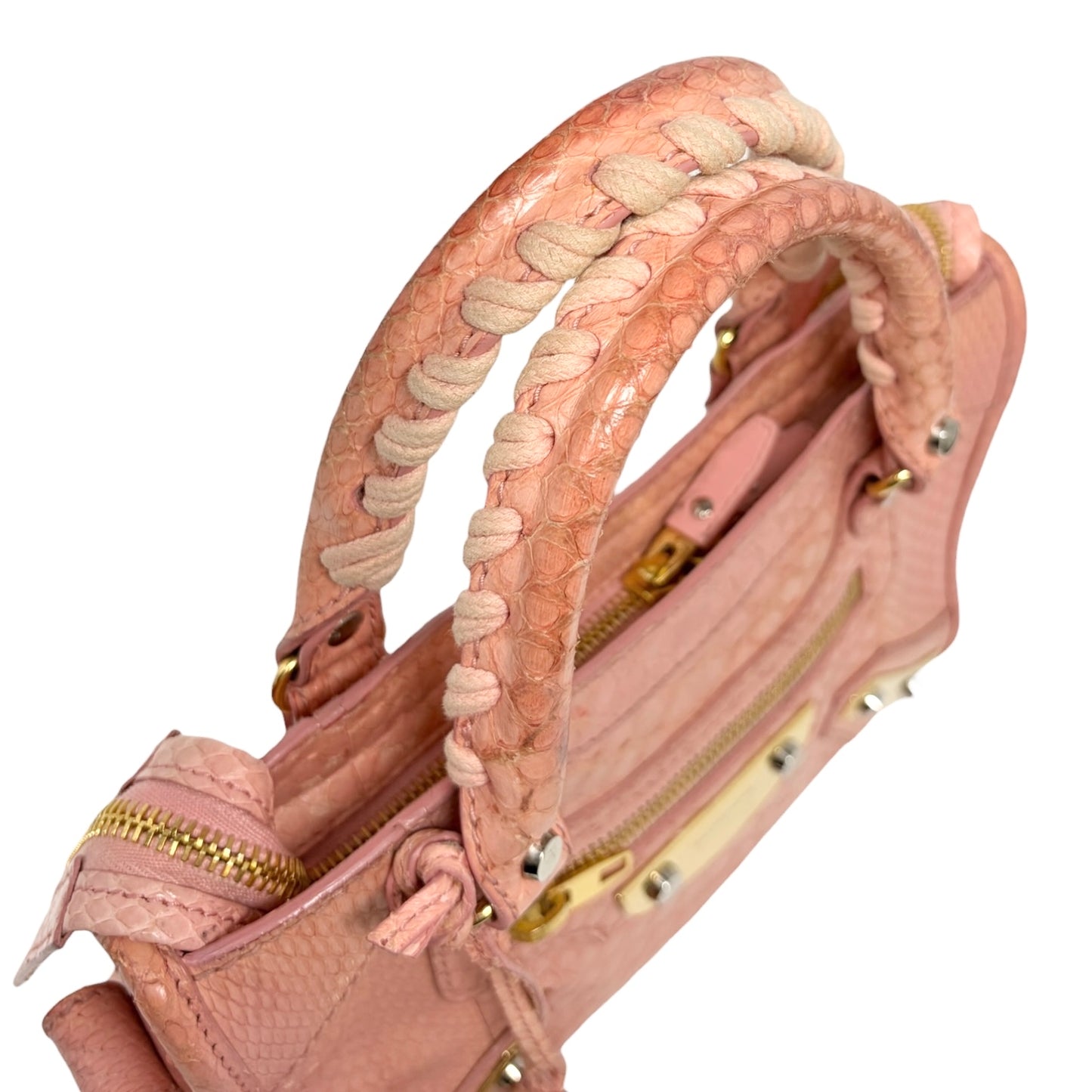 [Exclusive] Balenciaga Vintage Logo Classic City Mini Bag Pink Leather 800807