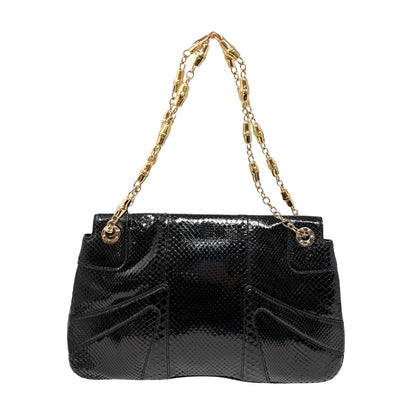 [Exclusive] GUCCI Vintage Python Evening Dragon Shoulder Bag Black 800210