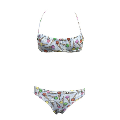 CHANEL Vintage 04C CC Logo Ice Cream Print Bikini #38 Multicolor Nylon 901860